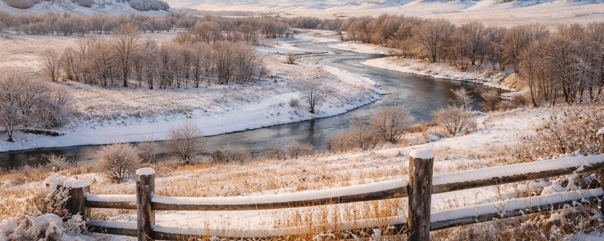 Quiet winter landscape in southeastern Montana near Hardin