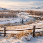 Quiet winter landscape in southeastern Montana near Hardin